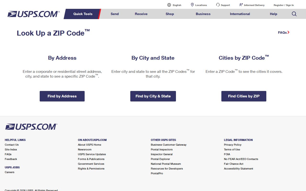 Shelby ZIP code directory USPS ZIP Code Lookup form